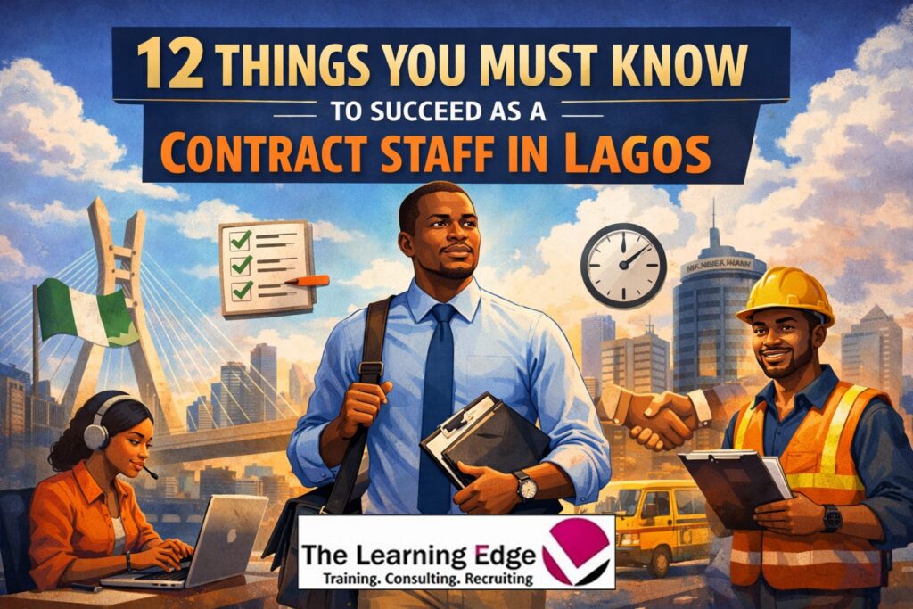 Contract staff success in Lagos - Nigerian professionals demonstrating workplace productivity, adaptability, and career growth